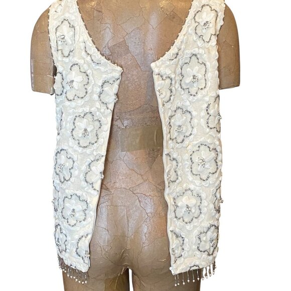 VTG 60s 70s Beaded Sleeveless Top Lambswool Angora Blend Sz 16 #240J - Picture 6 of 12
